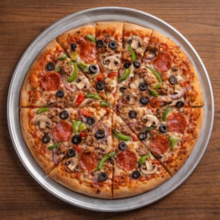 Cheese Pizza with Six Toppings
