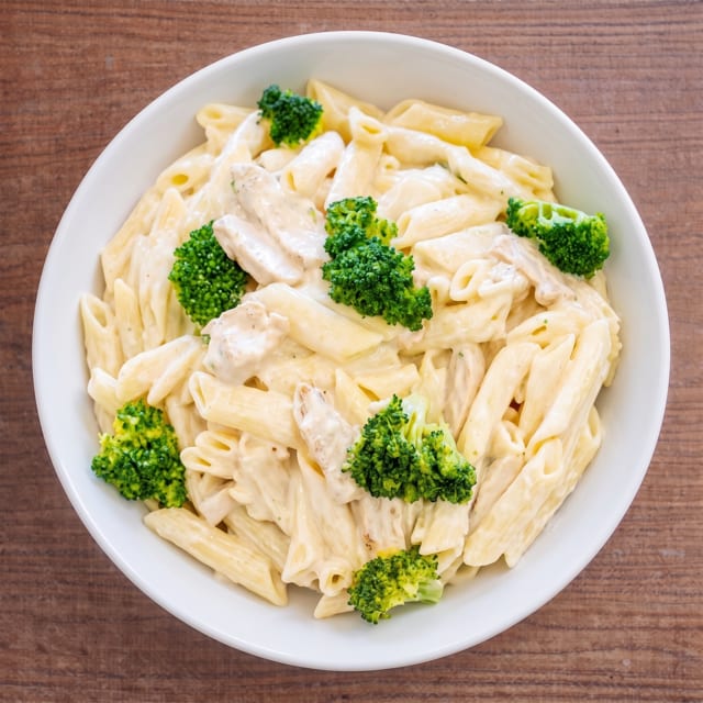Chicken, Broccoli & Ziti Alfredo.