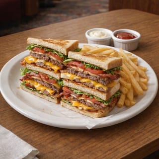Cheeseburger Club Sandwich