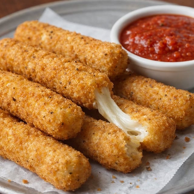 Mozzarella Sticks with Sauce.
