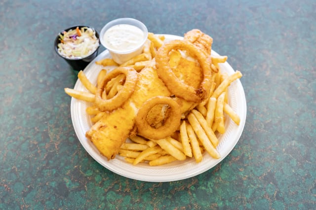 Fried Fish & Chips Dinner.