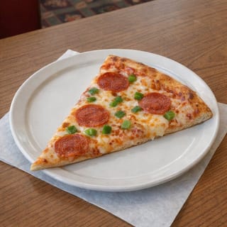 Cheese Pizza Slice with Two Toppings